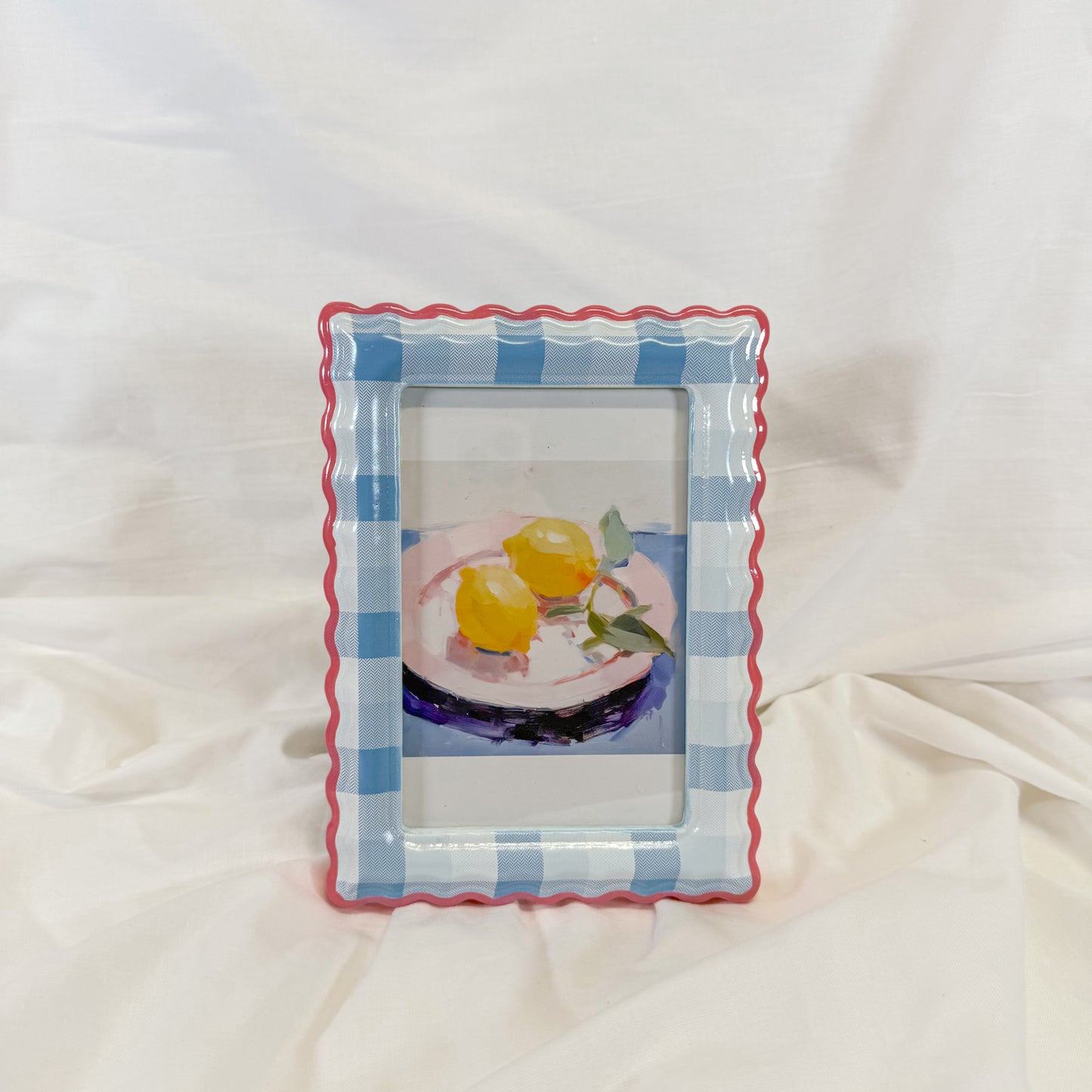Plaid Scalloped Picture Frame