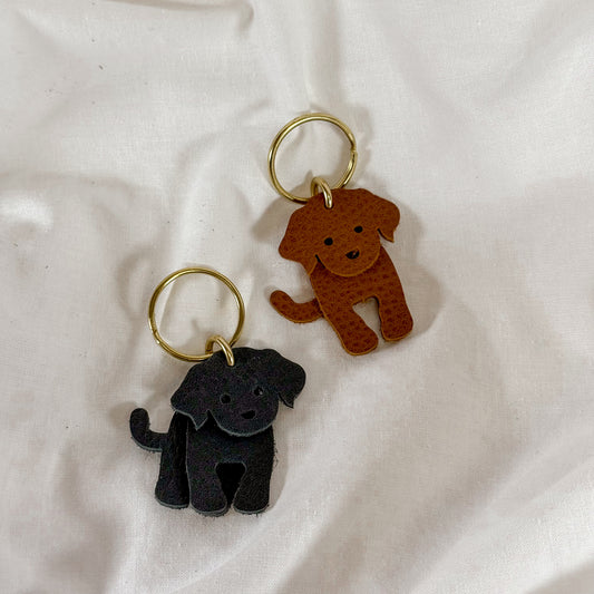 Leather Dog Keychain
