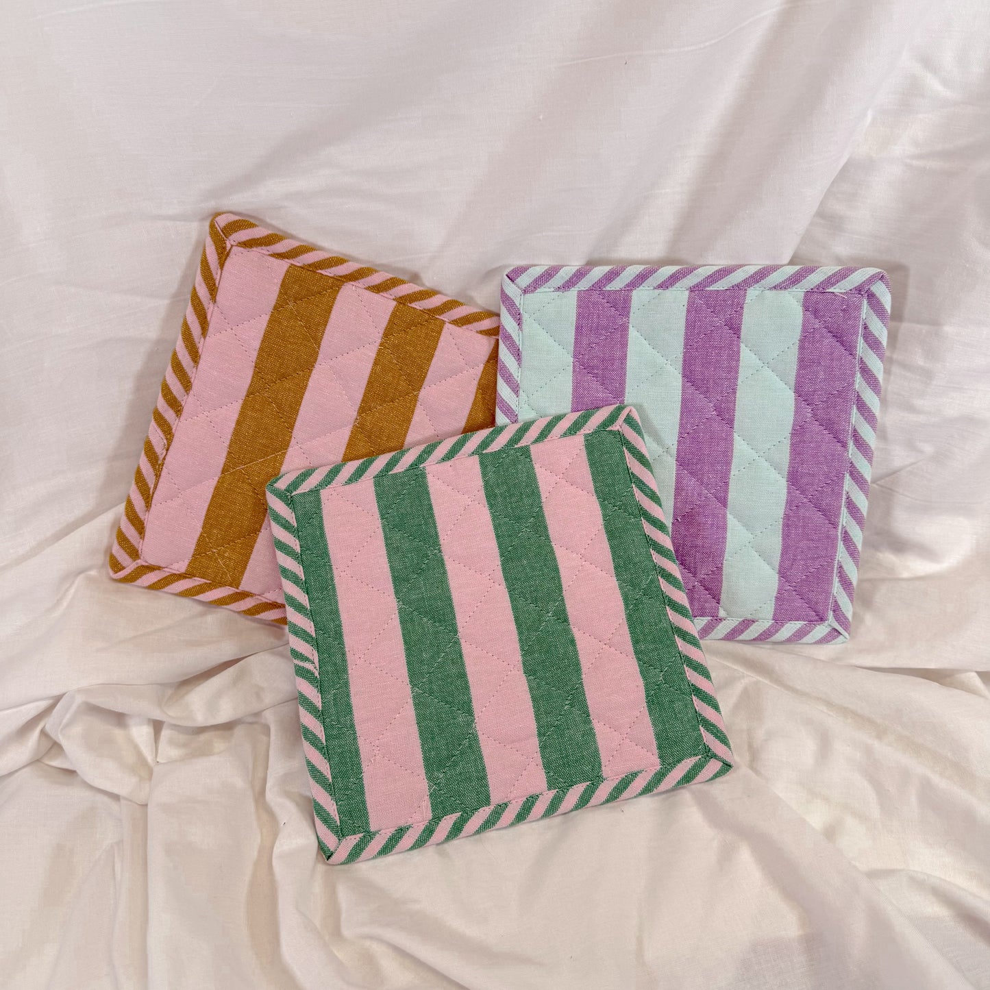 Color Block Stripe Pot Holder
