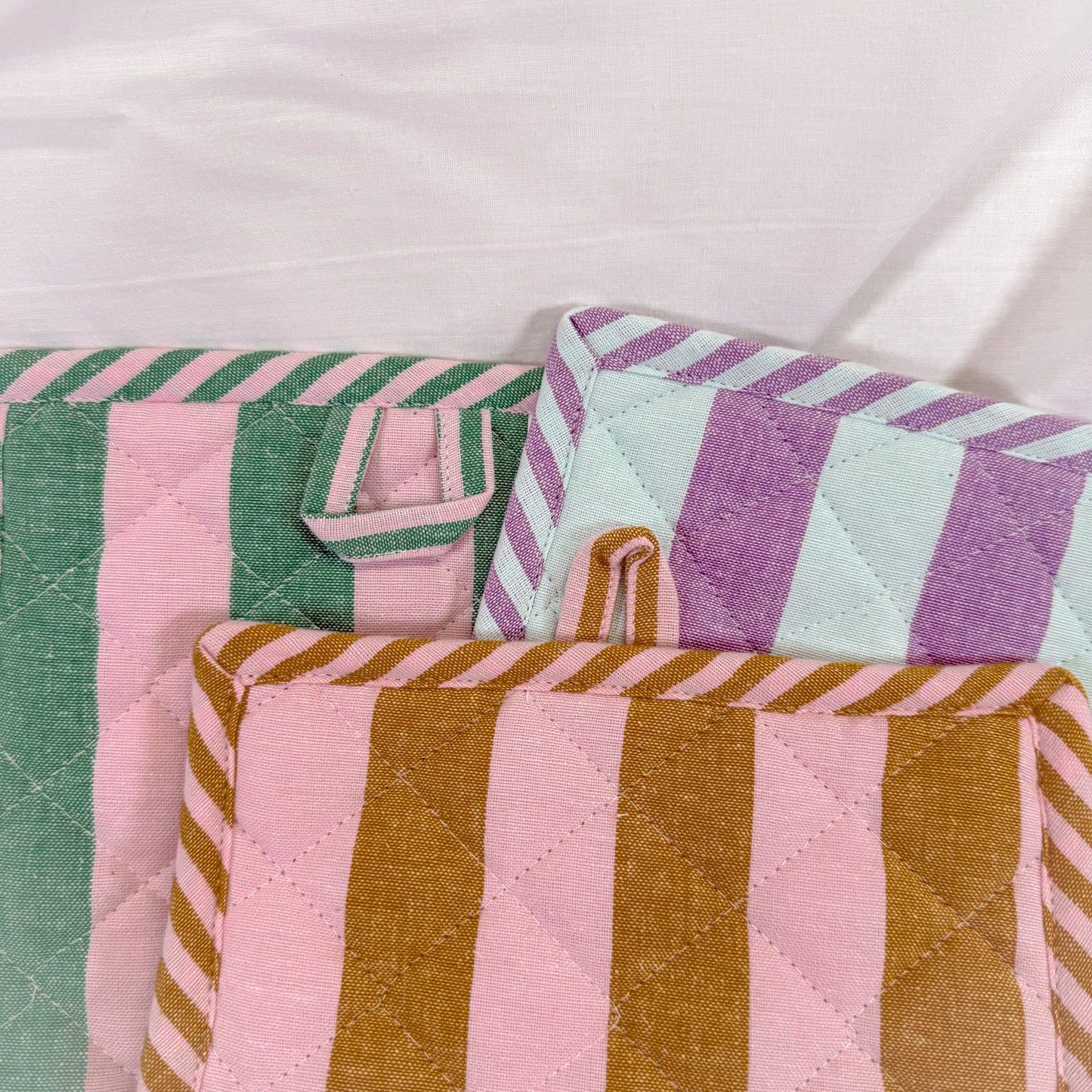 Color Block Stripe Pot Holder