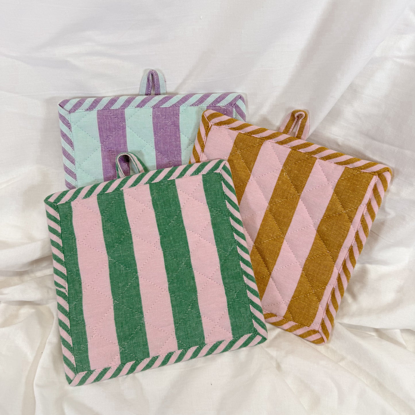 Color Block Stripe Pot Holder
