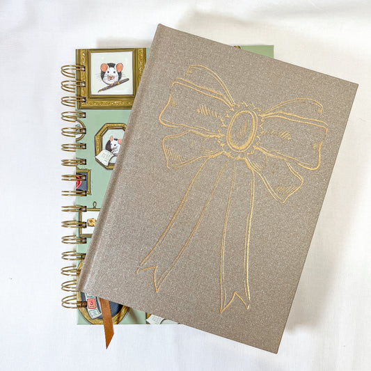 Gold Bow Hardcover Journal