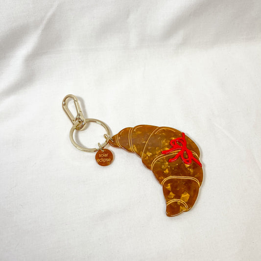 Croissant Bag Charm Keychain