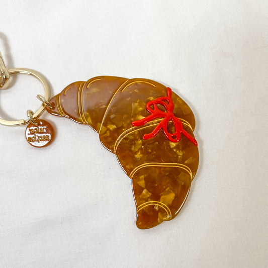 Croissant Bag Charm Keychain