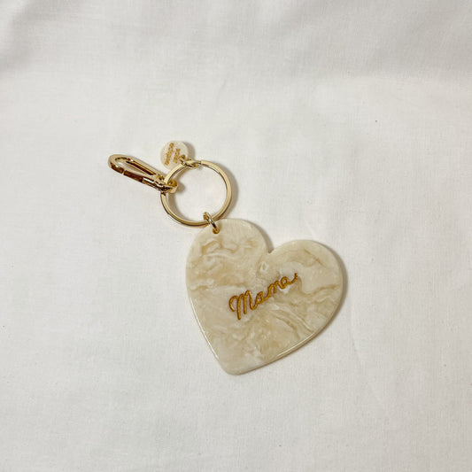 Mama Heart Bag Charm Keychain
