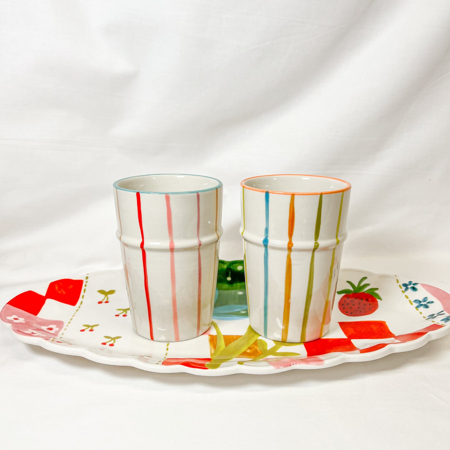 Patchwork Fruits Scalloped Tray