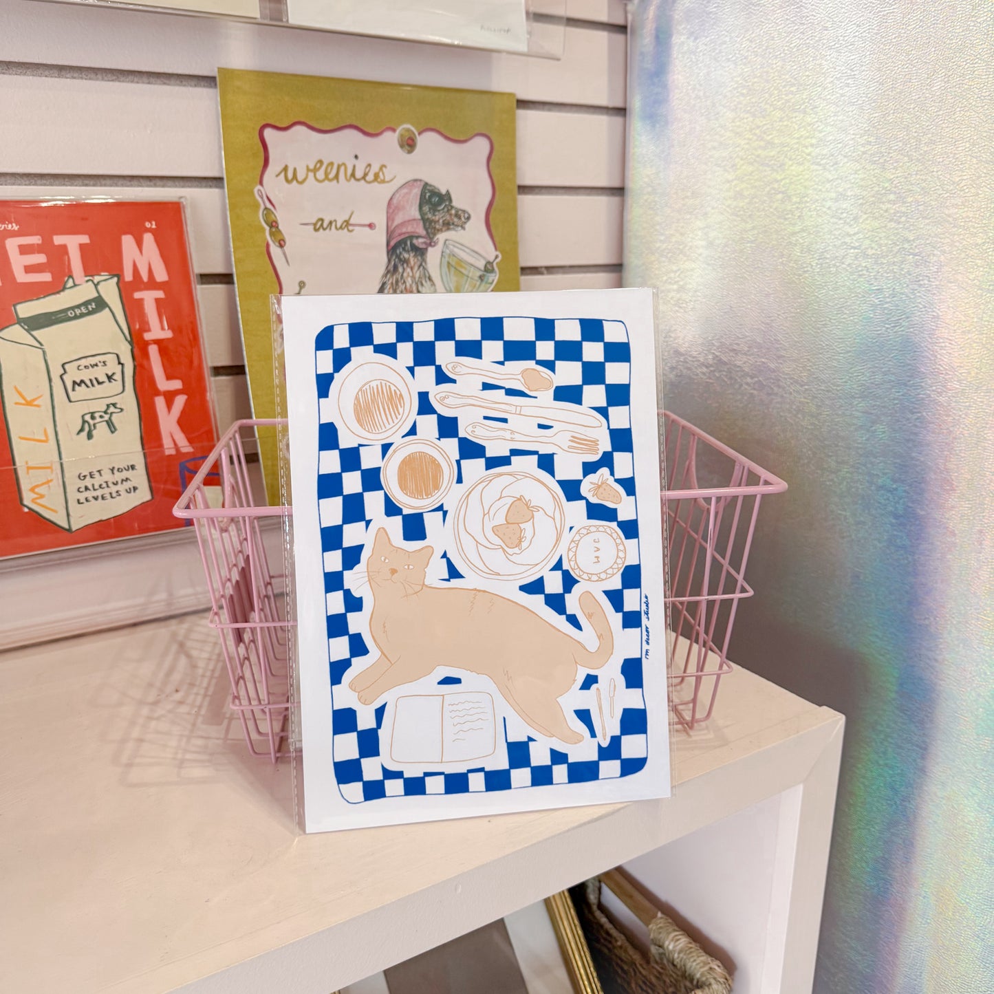 Cat Picnic Wall Art Print