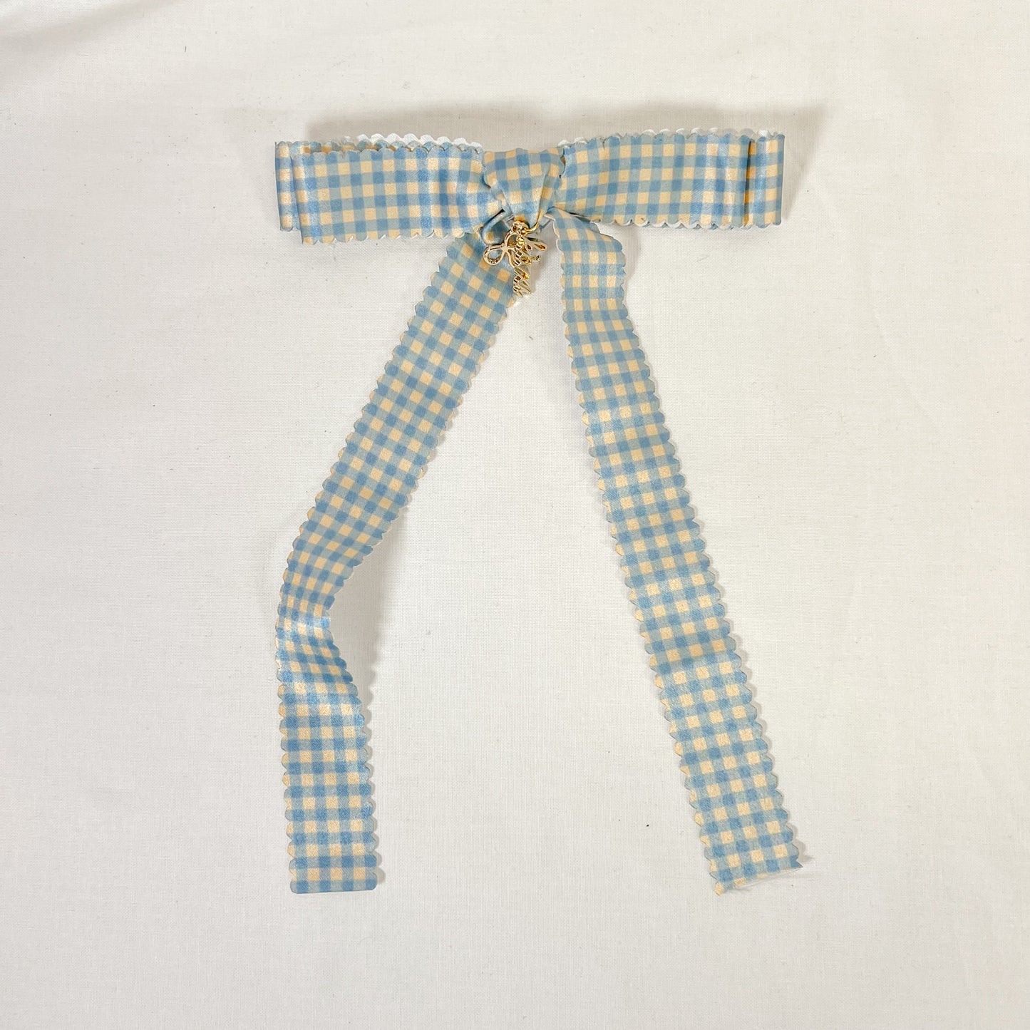 Plaid Scalloped Hair Bow