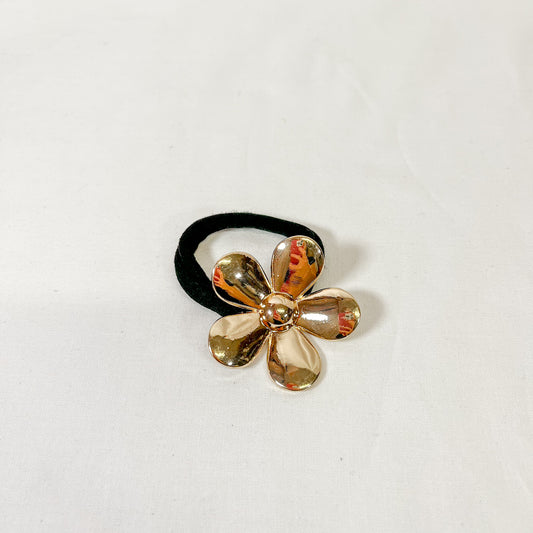 Gold Flower Ponytail Cuff