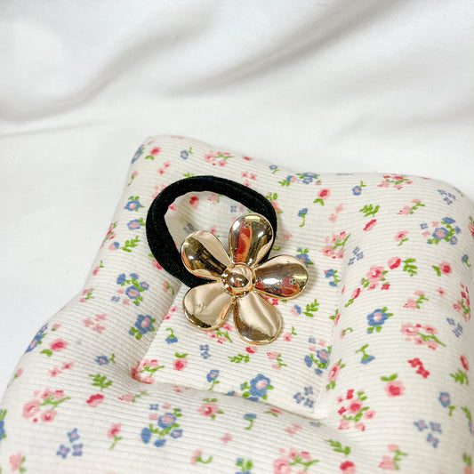 Gold Flower Ponytail Cuff