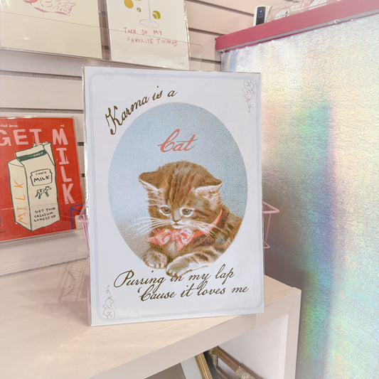 Karma Is A Cat Wall Art Print