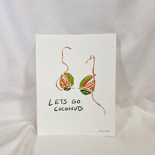 Let's Go Coconuts Wall Art Print