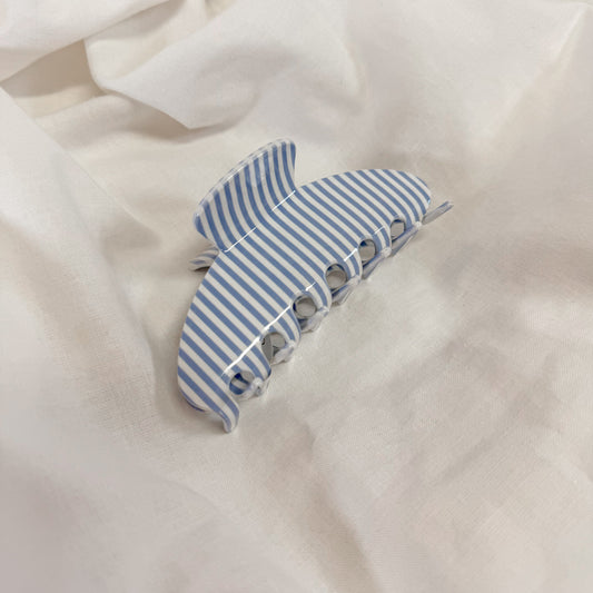 Blue Stripe Claw Hair Clip