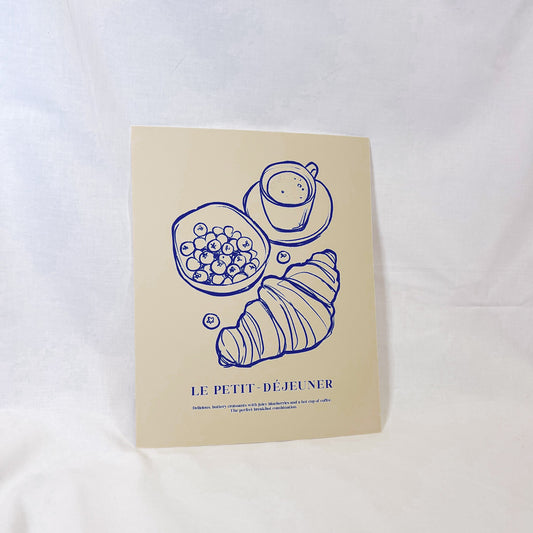 Croissant Breakfast Wall Art Print
