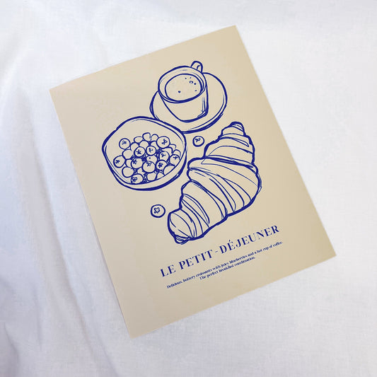 Croissant Breakfast Wall Art Print
