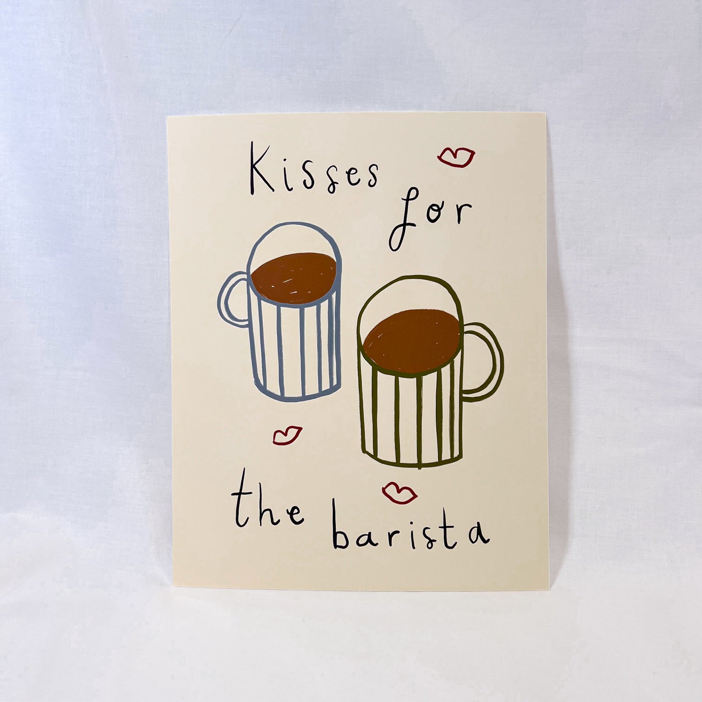 Barista Kisses Wall Art Print
