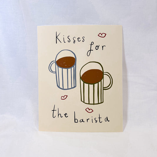 Barista Kisses Wall Art Print