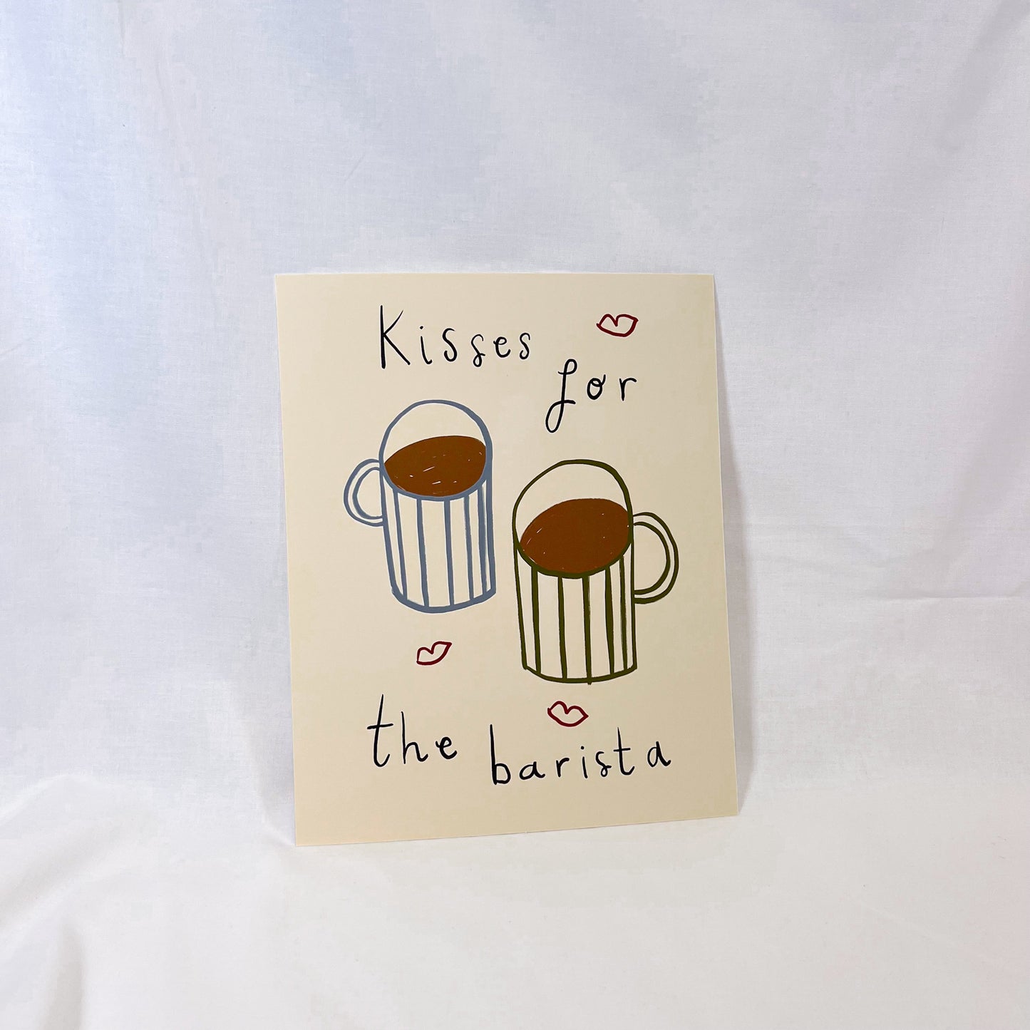 Barista Kisses Wall Art Print
