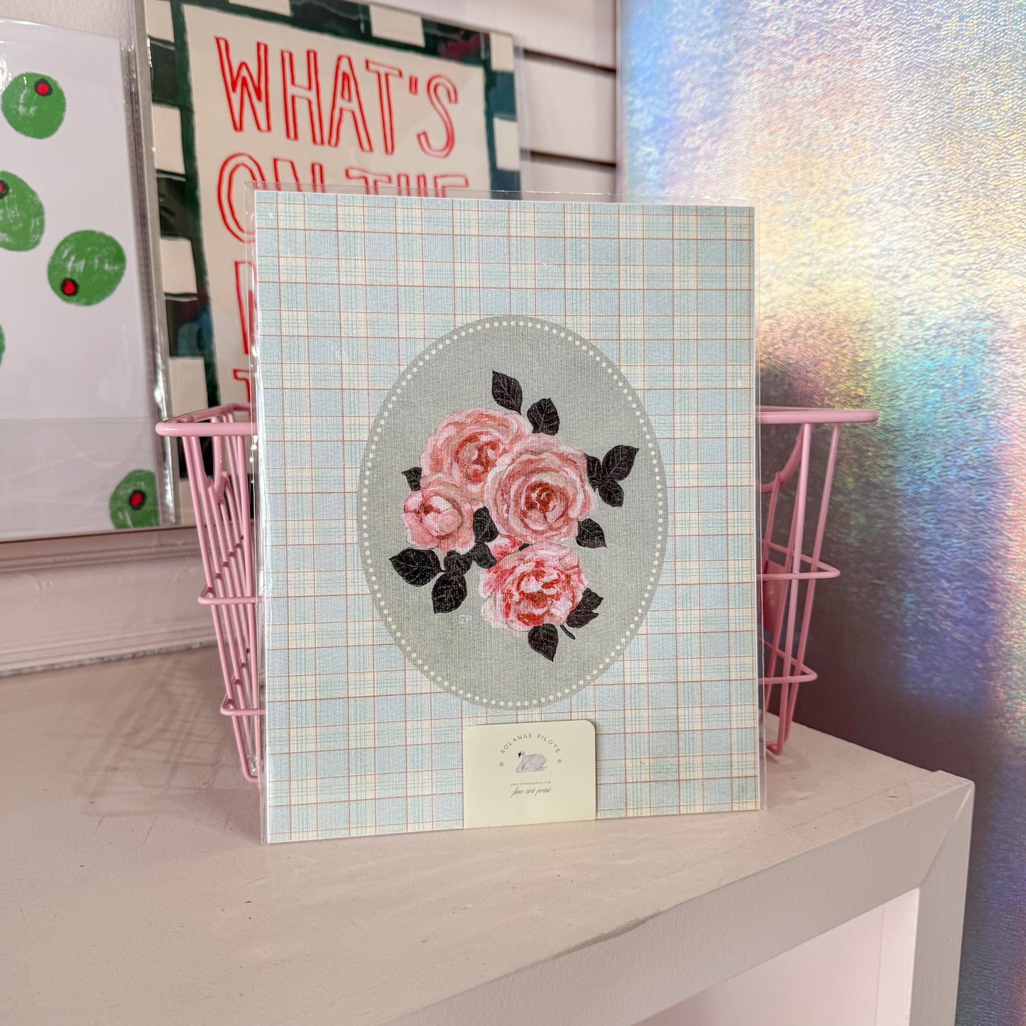 Plaid Roses Wall Art Print