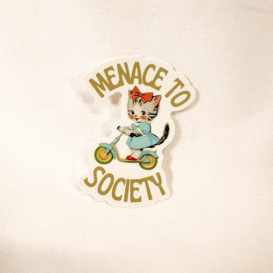 Menace To Society Cat Vinyl Sticker