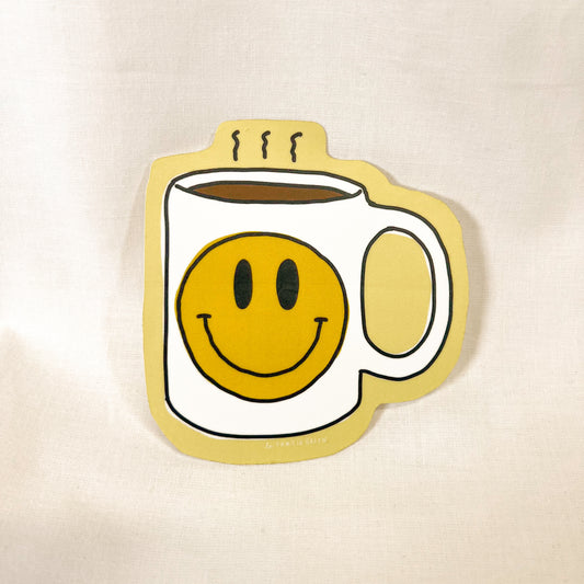 Happy Coffee Vinyl Sticker