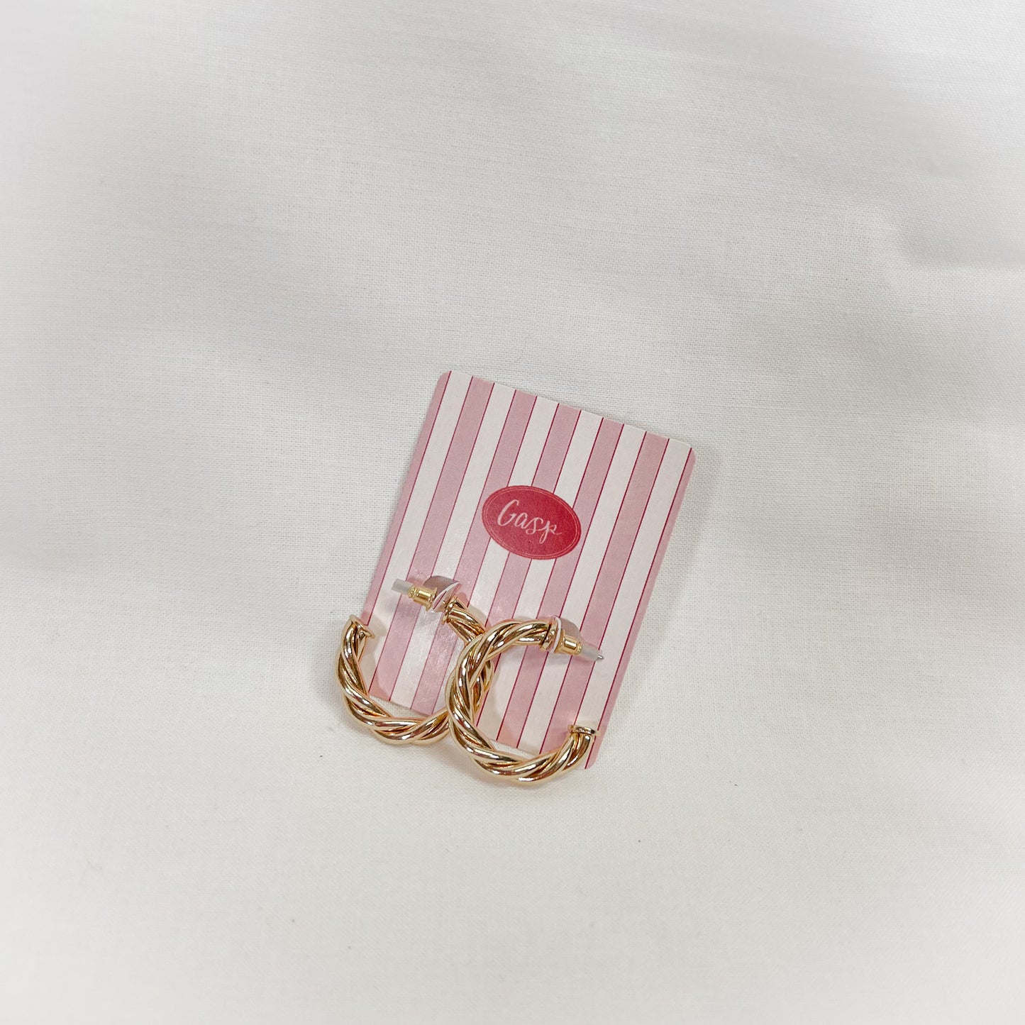 Gold Twist Hoop Earrings