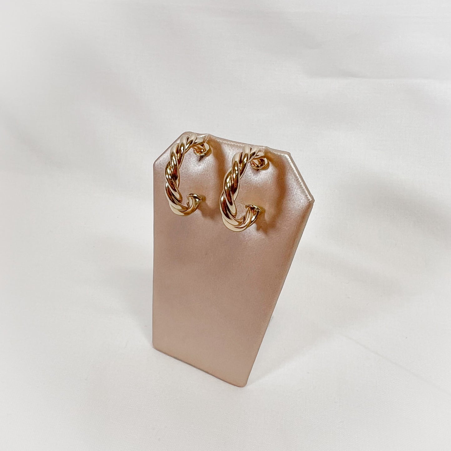 Gold Twist Hoop Earrings
