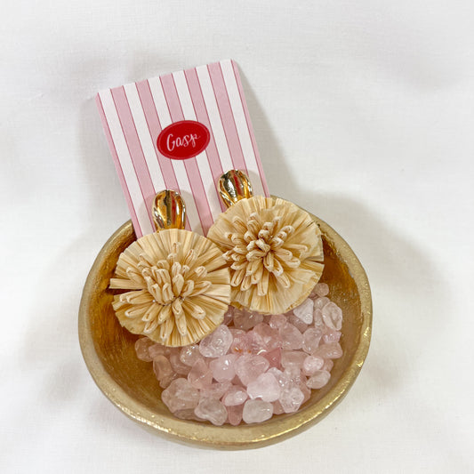 Raffia Flower Drop Earrings