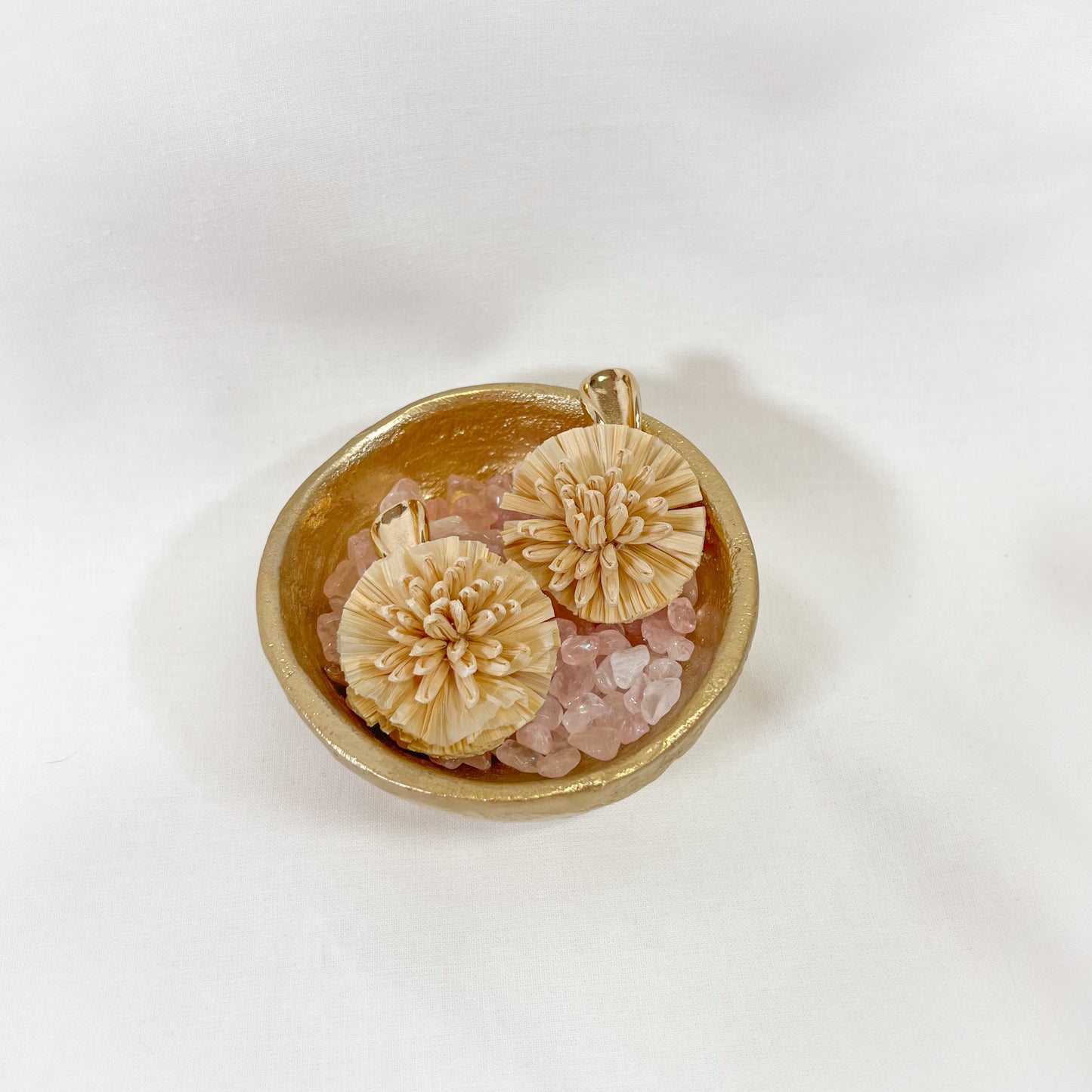 Raffia Flower Drop Earrings