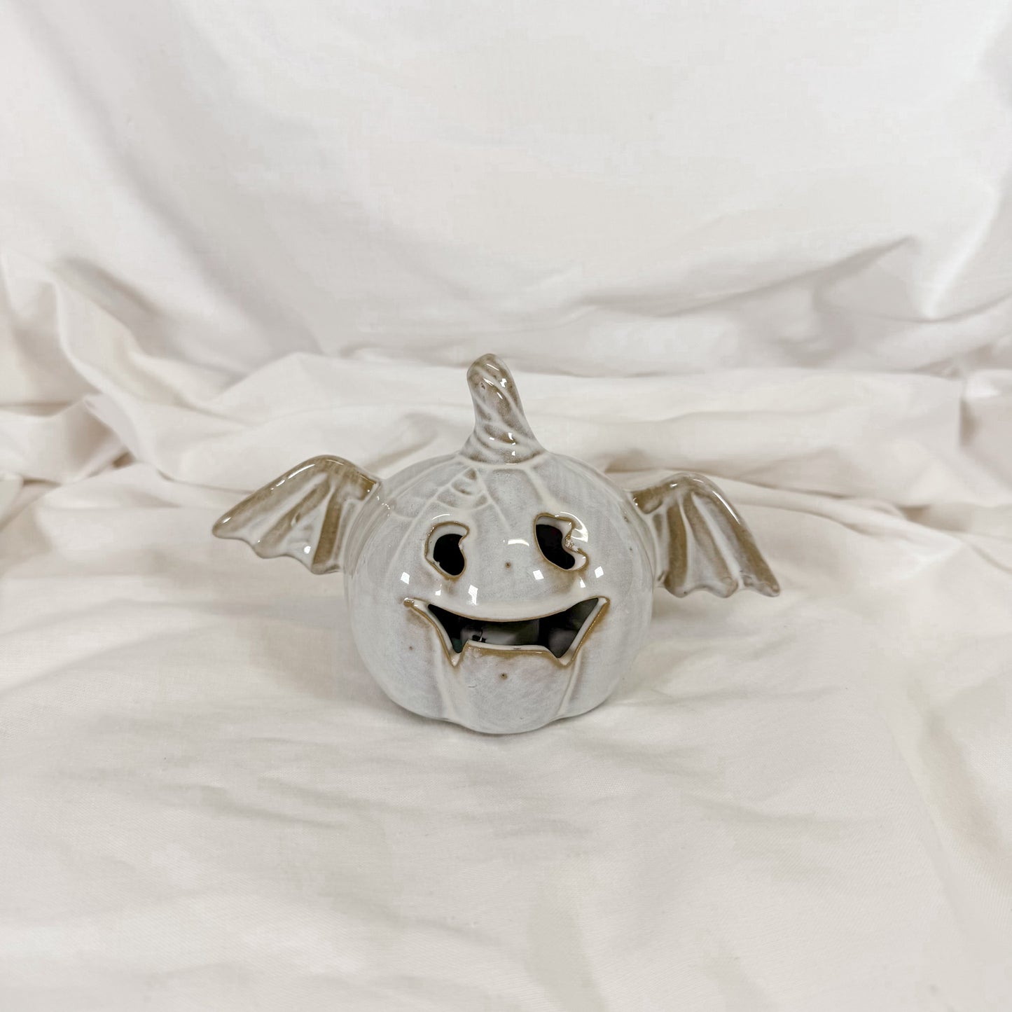 Ceramic Halloween Pumpkin Bat