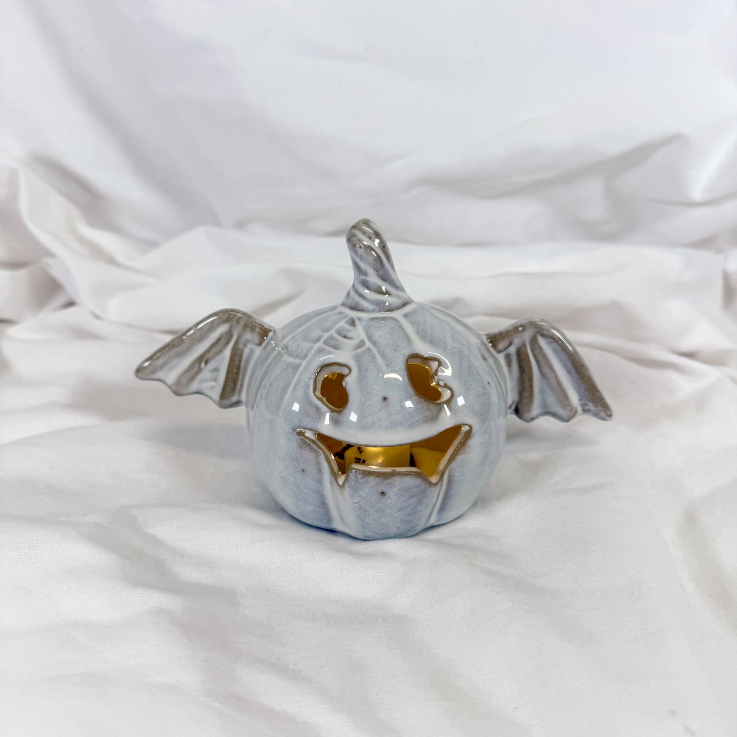 Ceramic Halloween Pumpkin Bat