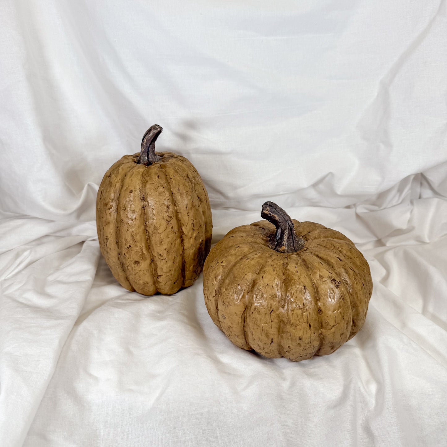 Textured Tan Decorative Pumpkin