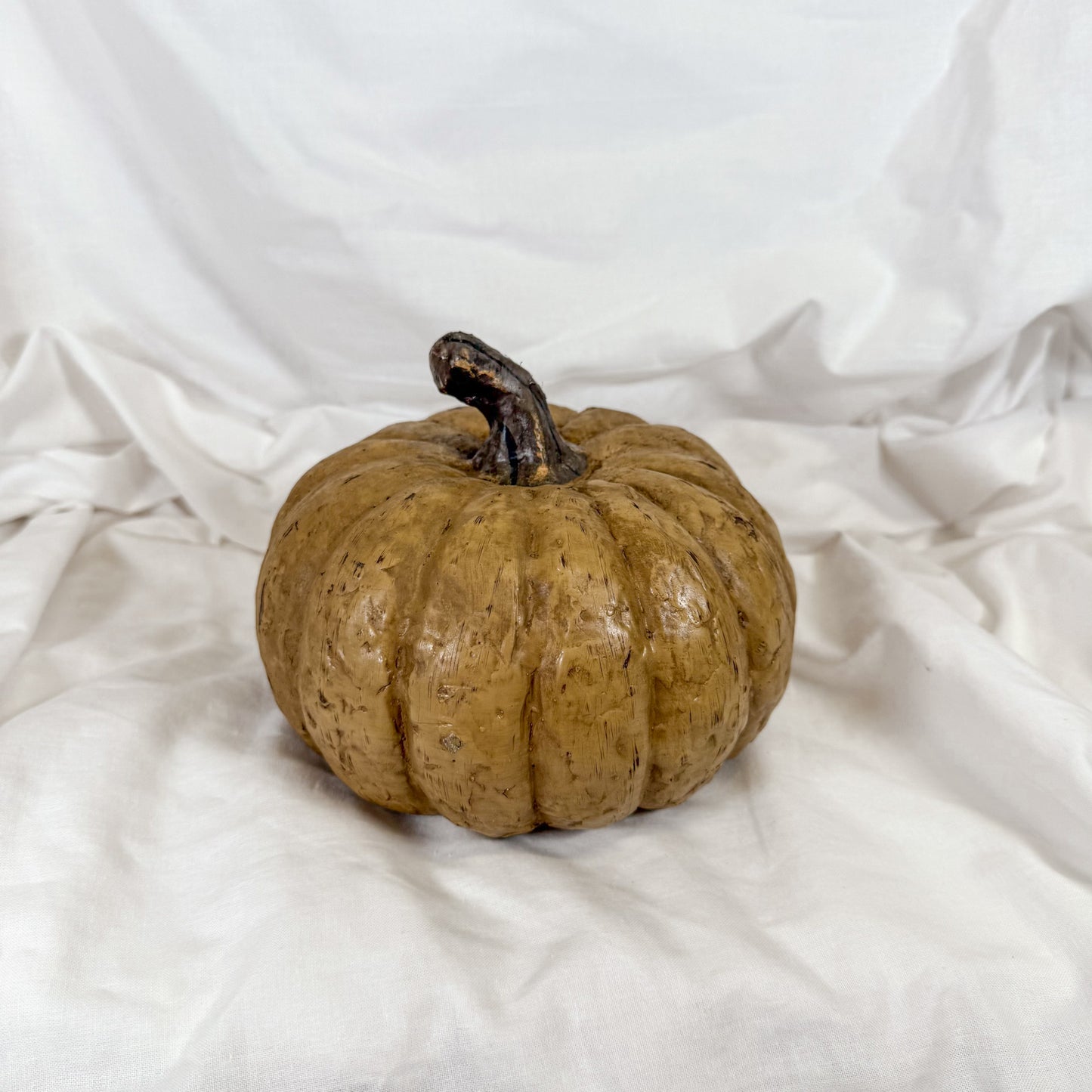 Textured Tan Decorative Pumpkin