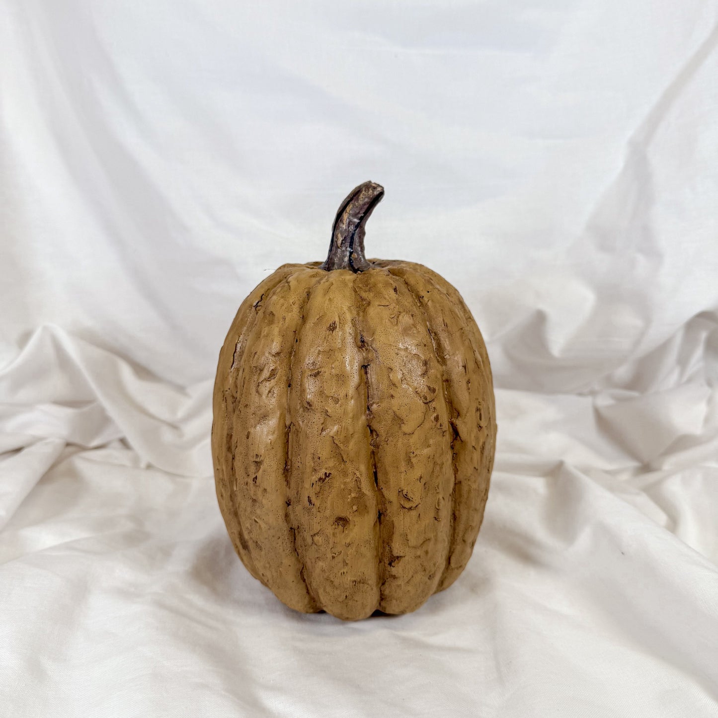 Textured Tan Decorative Pumpkin