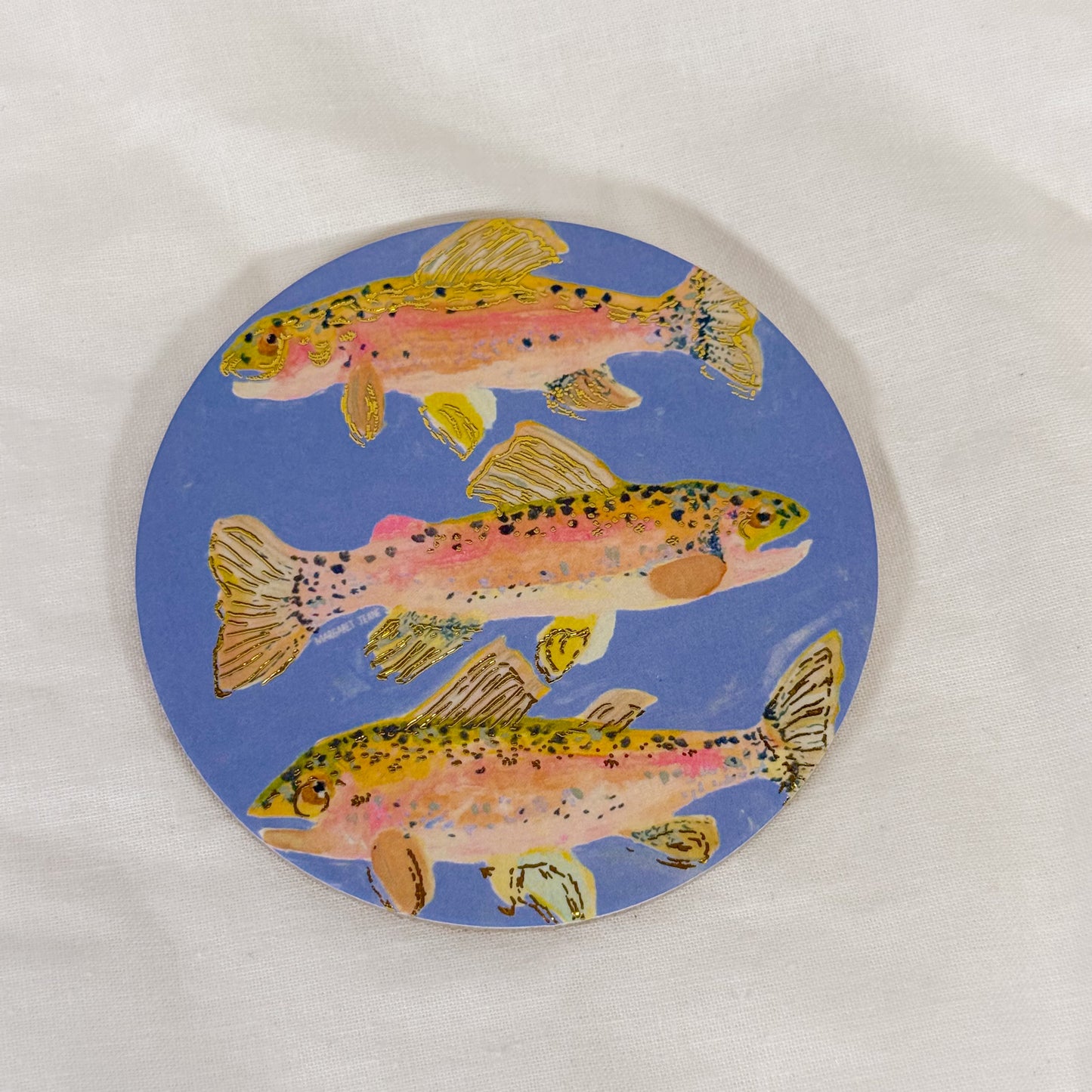 Pastel Fish Cork Coaster