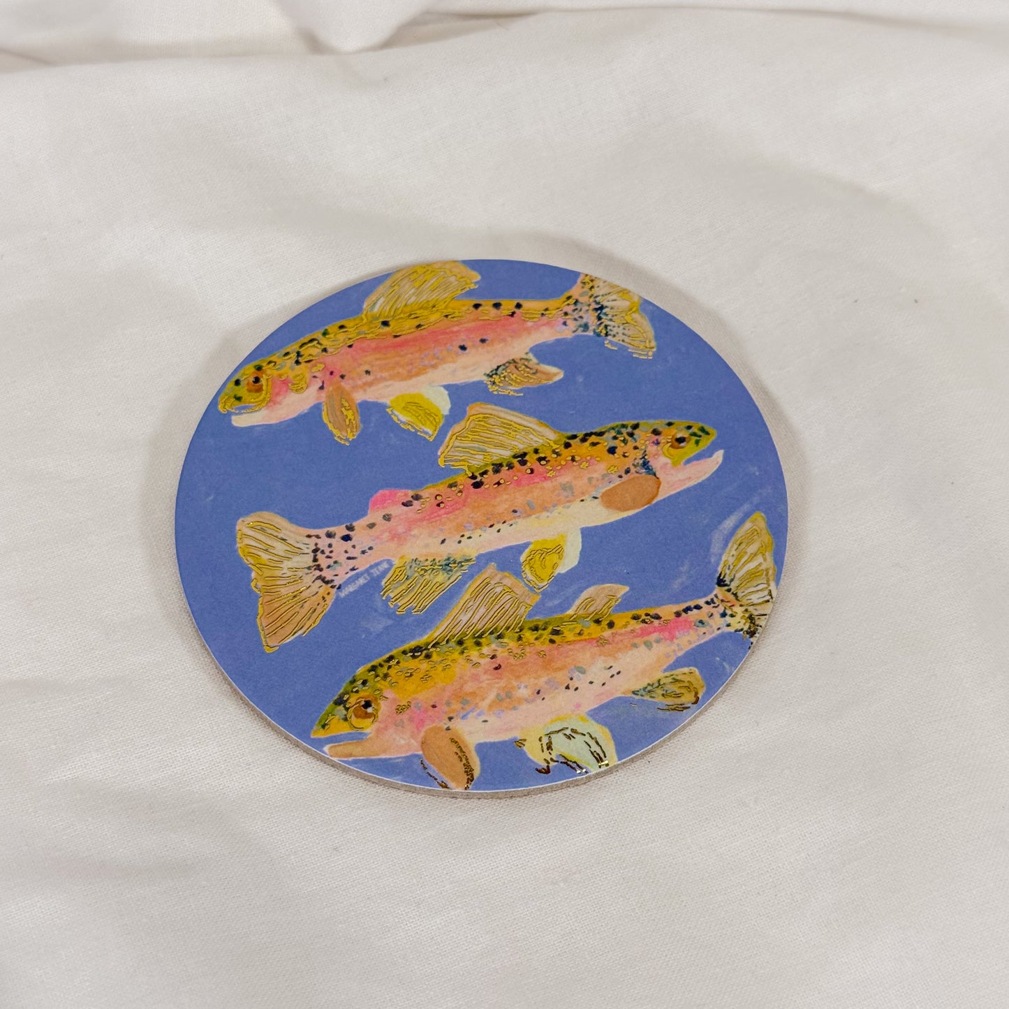 Pastel Fish Cork Coaster
