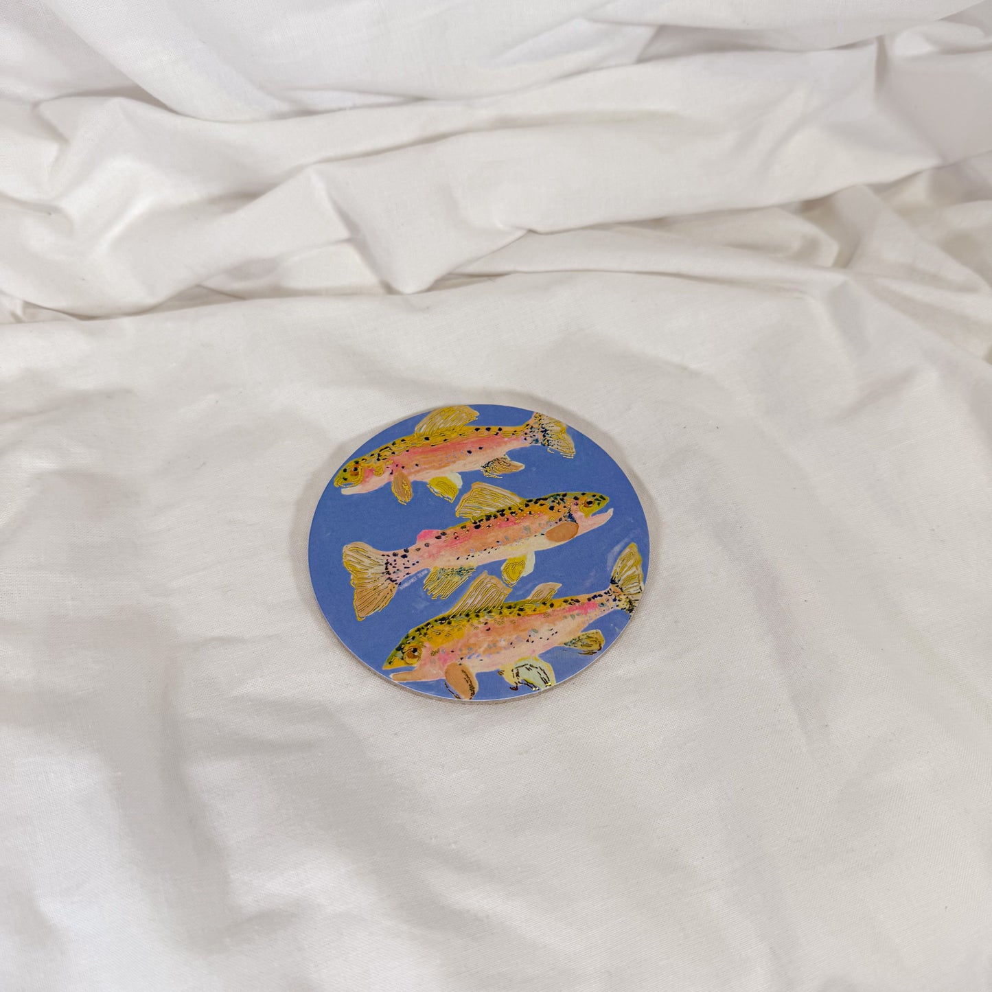 Pastel Fish Cork Coaster