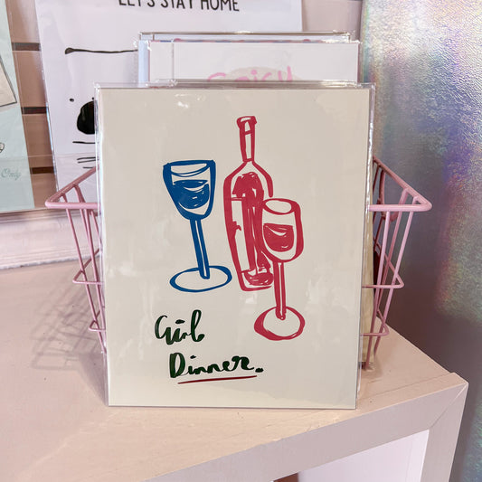 Wine For Dinner Wall Art Print