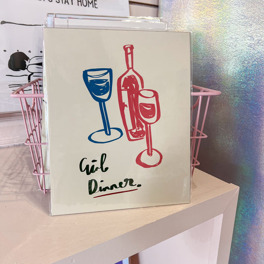 Wine For Dinner Wall Art Print