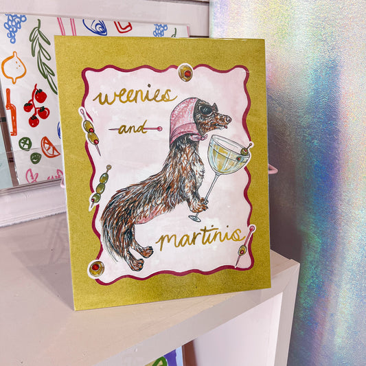 Fashionable Weenie Tini Wall Art Print