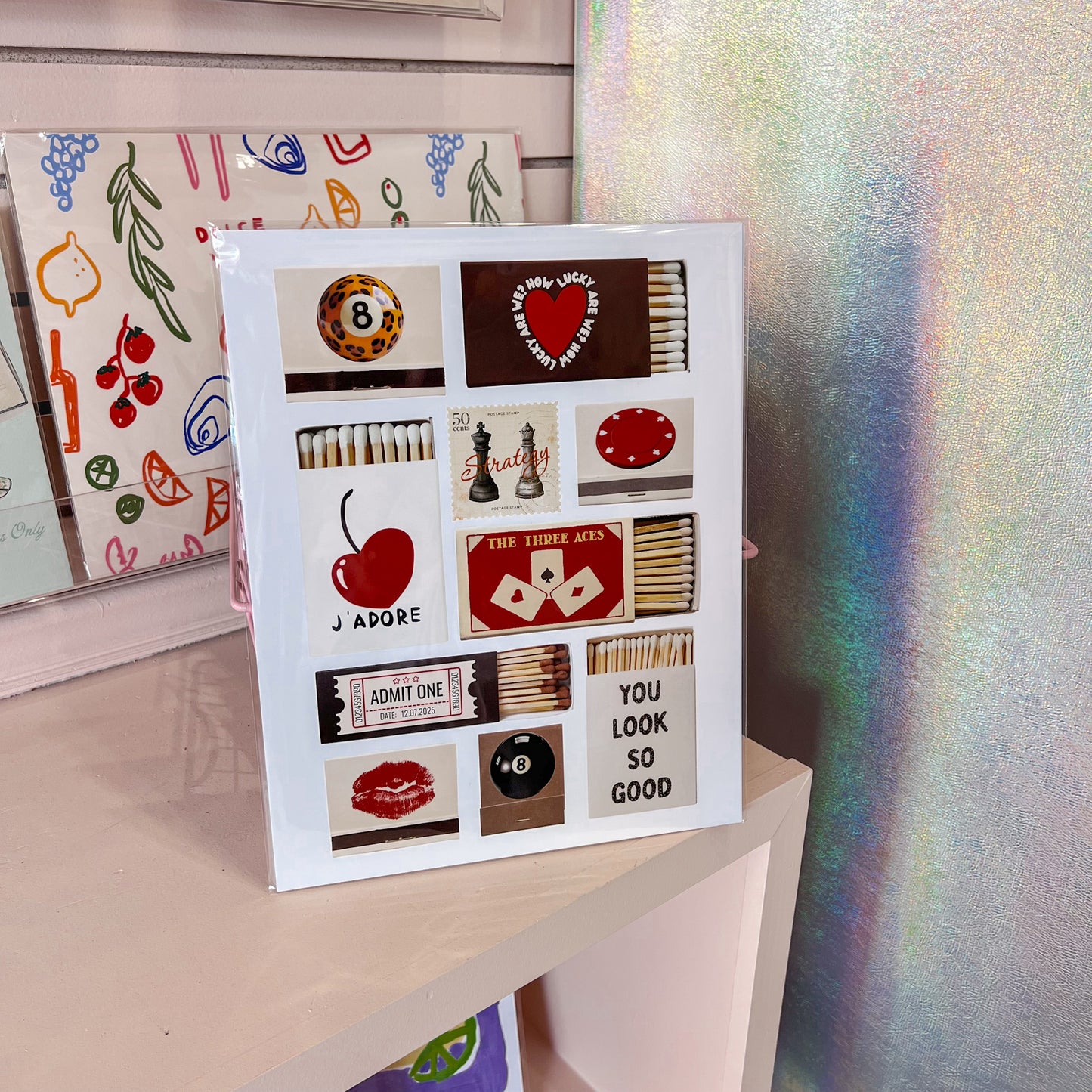 Cherry Matchbook Wall Art Print