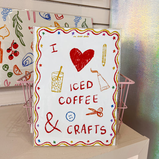 Iced Coffee & Crafts Wall Art Print
