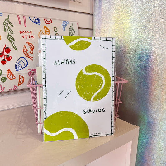 Serving Tennis Wall Art Print