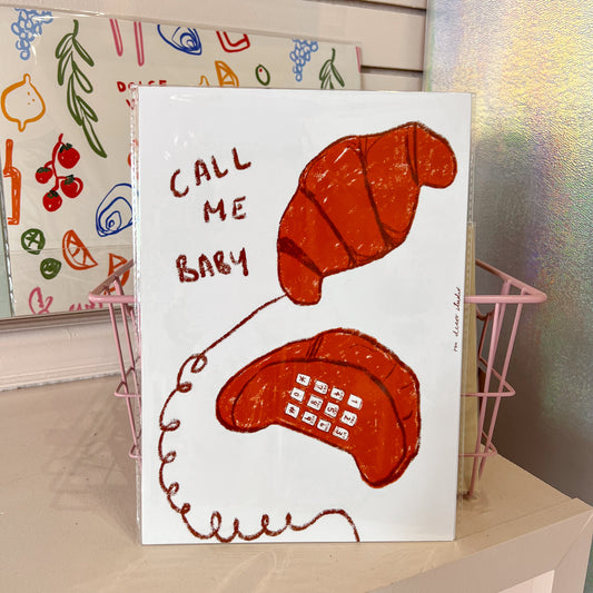Call Me Croissant Wall Art Print