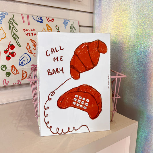 Call Me Croissant Wall Art Print
