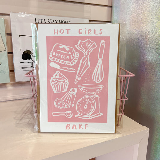 Hot Girls Bake Wall Art Print