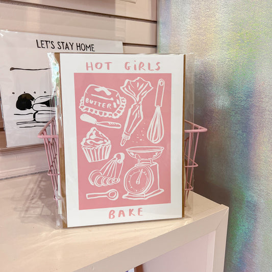 Hot Girls Bake Wall Art Print