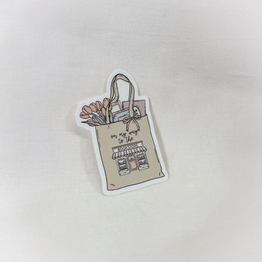 To The Bookstore Vinyl Sticker