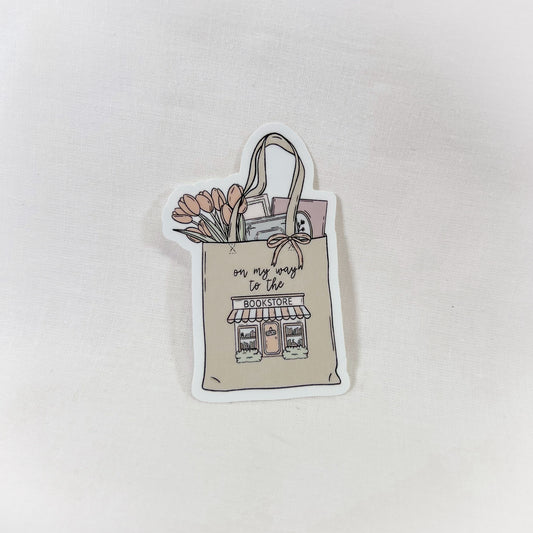 To The Bookstore Vinyl Sticker