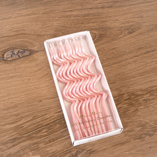 Pink Swirly Cake Candle Set By Meri Meri